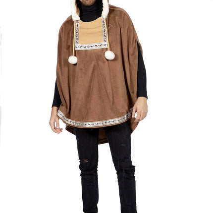 Feestbazaar Eskimo Poncho Rako Bruin Man