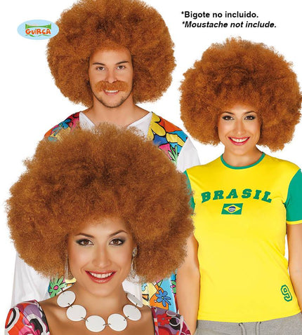 Feestbazaar Extra grote bruine Afro pruik