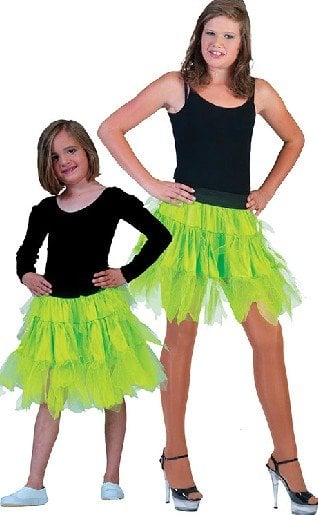 Feestbazaar Fancy petticoat neon groen kind