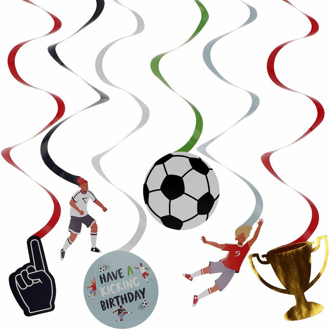 Feestbazaar Fantastic Voetbal Swirl Hangdecoratie Birthday (6st)