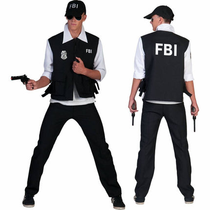 Feestbazaar FBI kostuum man