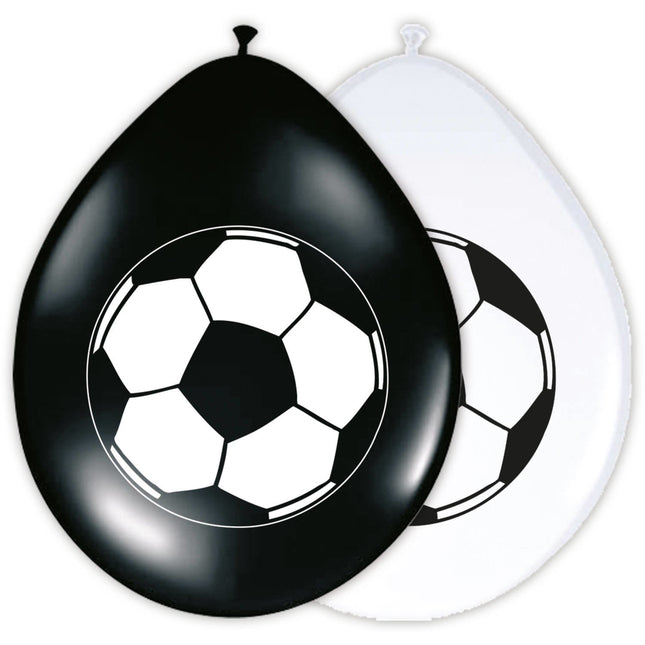 Feestbazaar Feestballonnen Voetbal Zwart/Wit (8st)