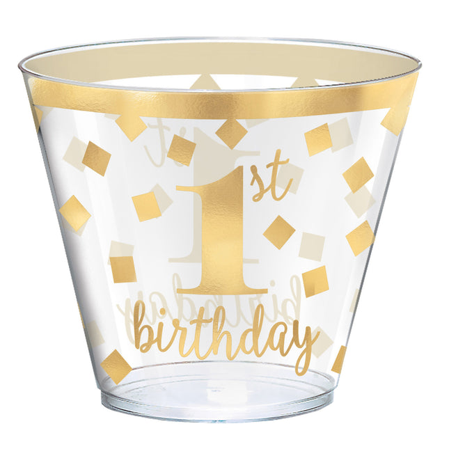 Feestbazaar Feestbekers 1st Birthday Goud - 30 Stuks