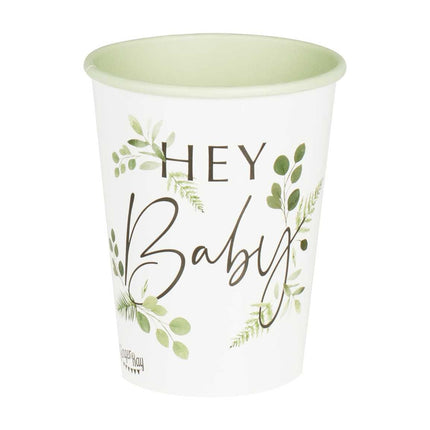 Feestbazaar Feestbekers Hey Baby Botanical (8st)