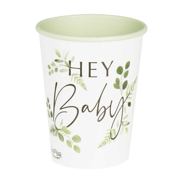 Feestbazaar Feestbekers Hey Baby Botanical (8st)