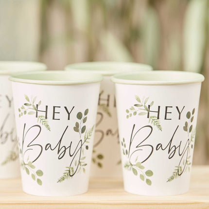 Feestbazaar Feestbekers Hey Baby Botanical (8st)