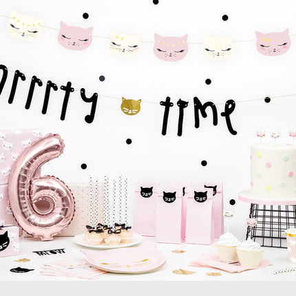 Feestbazaar Feestbekers Katten Roze/Goud (6st)
