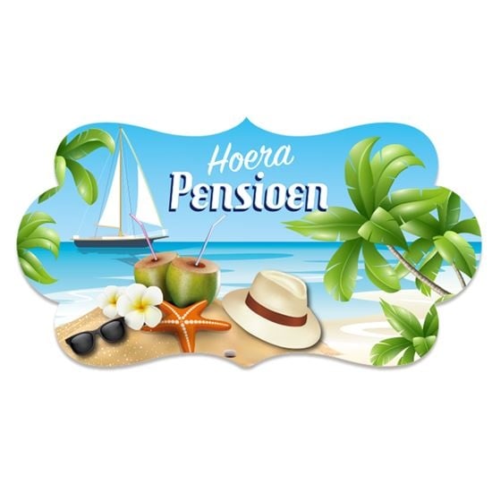 Feestbazaar Feestbord Hoera Pensioen