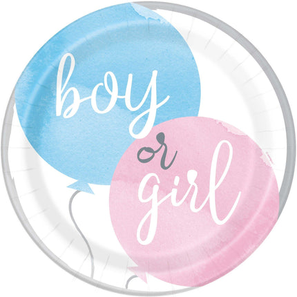 Feestbazaar Feestborden Gender Reveal Boy Or Girl (8st)