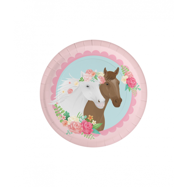 Feestbazaar Feestborden Paarden Roze Dreams (8st)