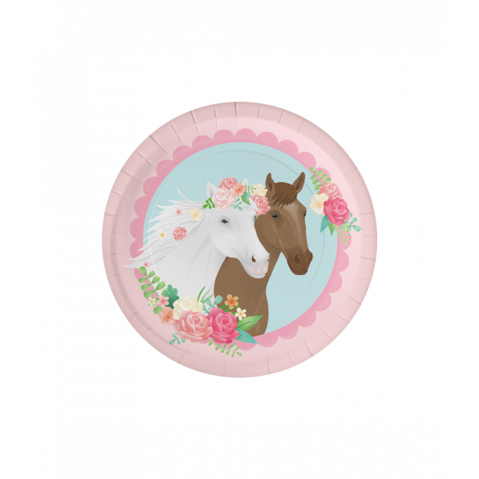 Feestbazaar Feestborden Paarden Roze Dreams (8st)