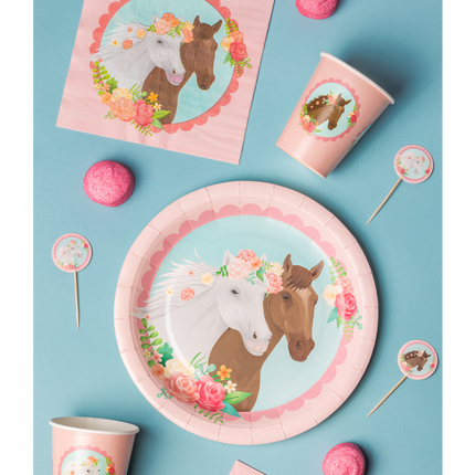 Feestbazaar Feestborden Paarden Roze Dreams (8st)
