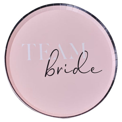 Feestbazaar Feestborden Team Bride Baby Roze (8st)