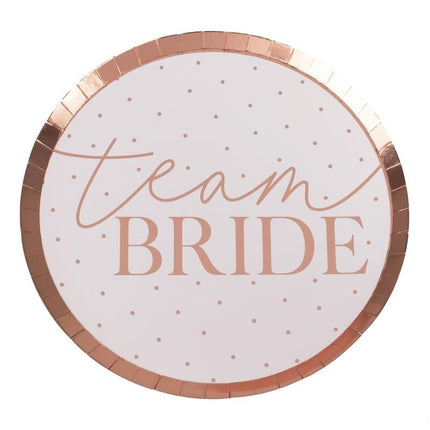 Feestbazaar Feestborden Team Bride Rosegoud (8st)