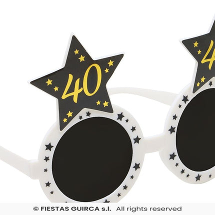 Feestbazaar Feestbril 40 Jaar  Zwart & Goud