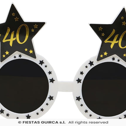 Feestbazaar Feestbril 40 Jaar  Zwart & Goud