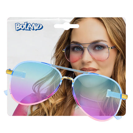 Feestbazaar Feestbril Colour Splash Roze-Blauw