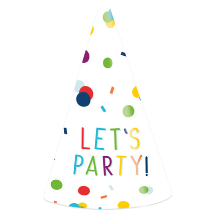 Feestbazaar Feesthoedjes Let's Party Confetti (8st)