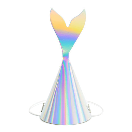 Feestbazaar Feesthoedjes Zeemeermin regenboogkleurig