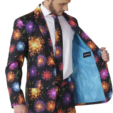 Feestbazaar Feestkostuum Vuurwerk Man Suitmeister