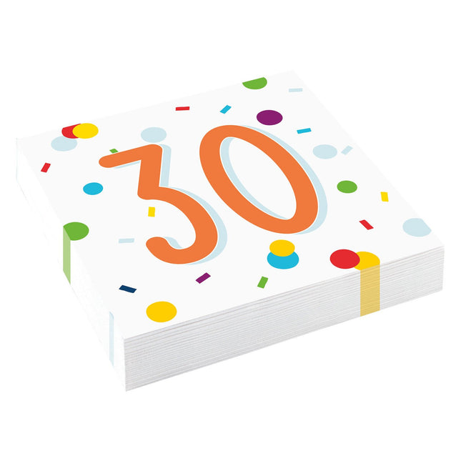 Feestbazaar Feestservetten 30 Jaar Confetti (20st)