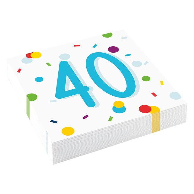Feestbazaar Feestservetten 40 Jaar Confetti (20st)