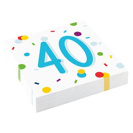 Feestbazaar Feestservetten 40 Jaar Confetti (20st)