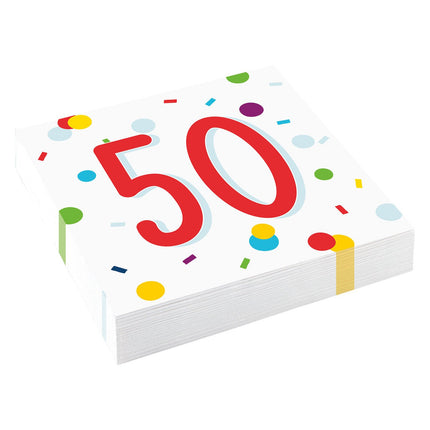 Feestbazaar Feestservetten 50 Jaar Confetti (20st)