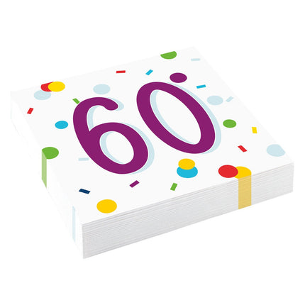 Feestbazaar Feestservetten 60 Jaar Confetti (20st)