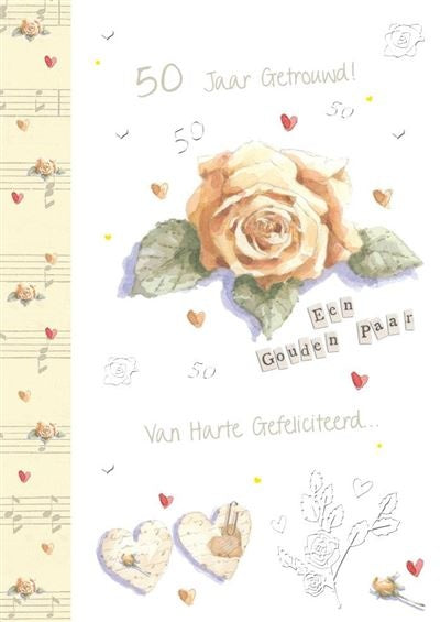 Feestbazaar Felicitatiekaart 50 Jaar Getrouwd 'Een Gouden Paar'