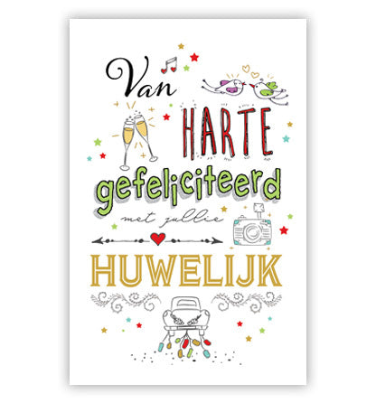 Feestbazaar Felicitatiekaart Gefeliciteerd Huwelijk