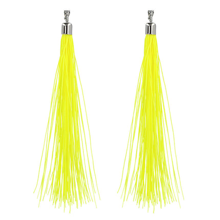 Feestbazaar Festival Oorbellen Neon Geel (20cm)