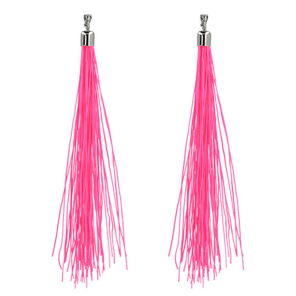 Feestbazaar Festival Oorbellen Neon Roze (20cm)