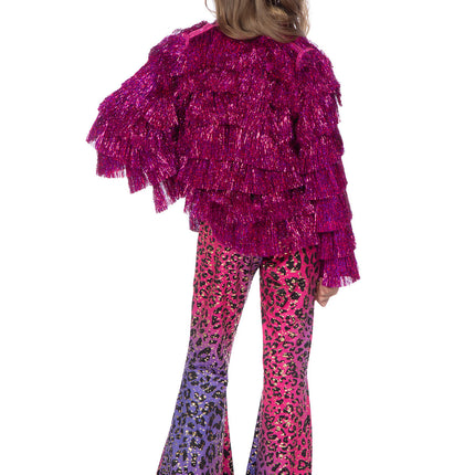 Feestbazaar Festival Tinsel Jasje Neon Pink Meisjes