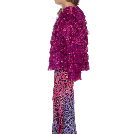 Feestbazaar Festival Tinsel Jasje Neon Pink Meisjes