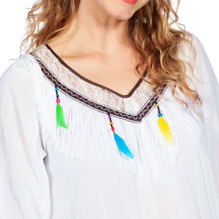 Feestbazaar Festival Tuniek Ibiza Met Veren