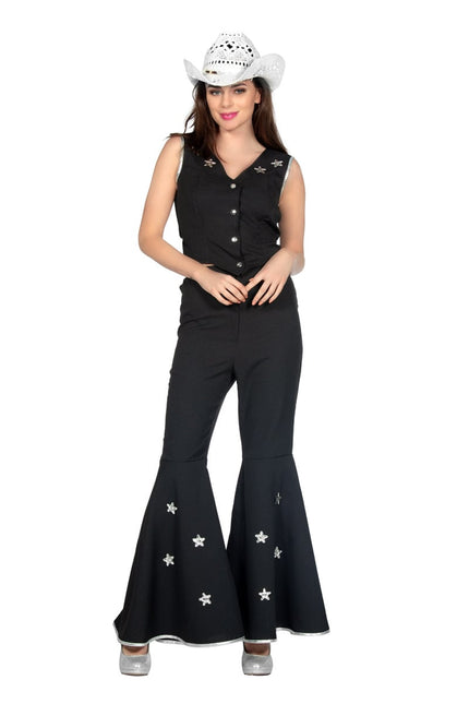 Feestbazaar Festival Western Outfit Dames Zwart