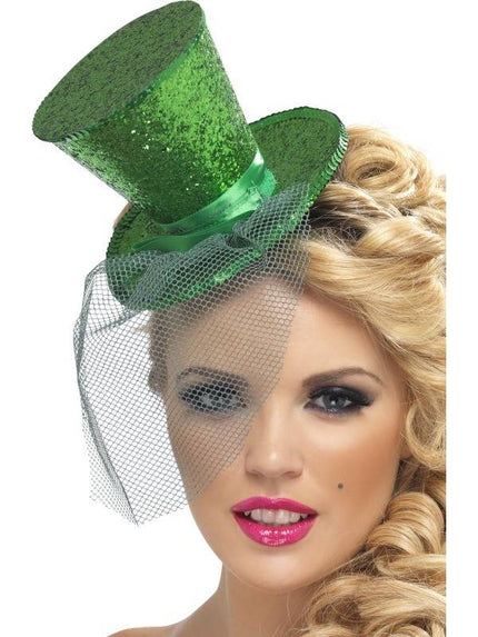 Feestbazaar Fever mini hoedje groen