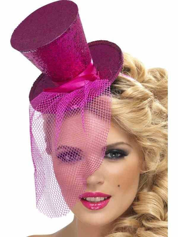 Feestbazaar Fever mini hoedje roze