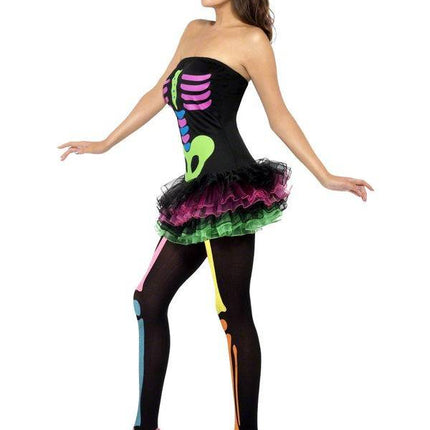 Feestbazaar Fever neon Skelettenjurkje tutu