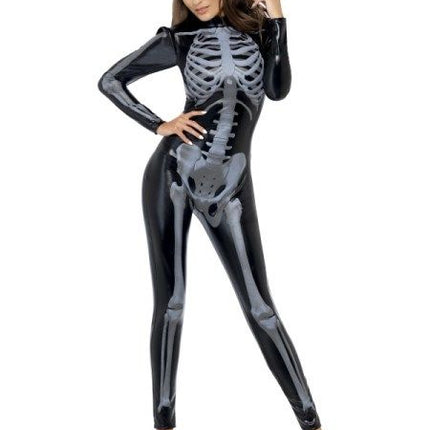 Feestbazaar Fever sexy Skeletten catsuit