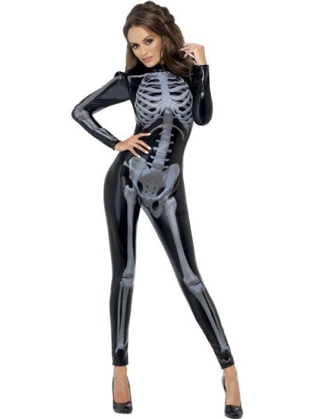 Feestbazaar Fever sexy Skeletten catsuit