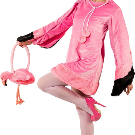 Feestbazaar Flamingo Jurk Met Capuchon