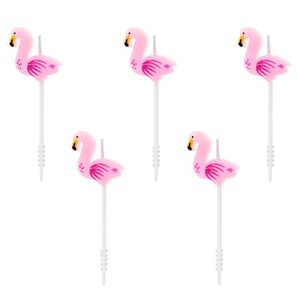 Feestbazaar Flamingo Kaarsjes Tropical (5st)