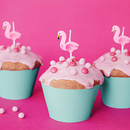 Feestbazaar Flamingo Kaarsjes Tropical (5st)