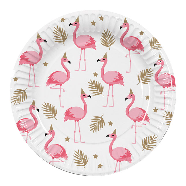 Feestbazaar Flamingo Partybordjes 23cm (10st)