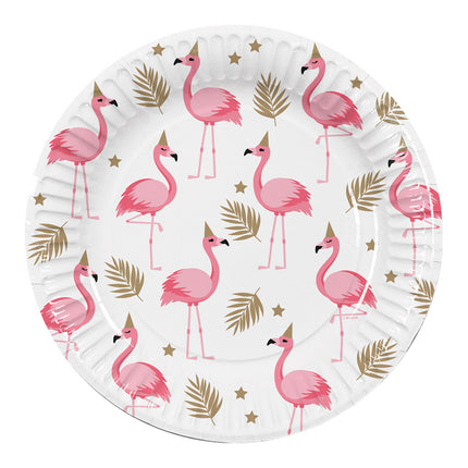 Feestbazaar Flamingo Partybordjes 23cm (10st)
