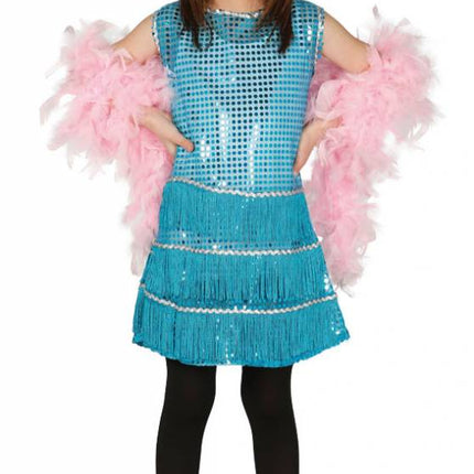 Feestbazaar Flapper kostuum meisje blauw