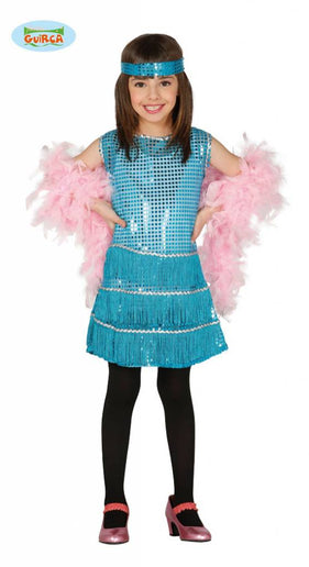 Feestbazaar Flapper kostuum meisje blauw