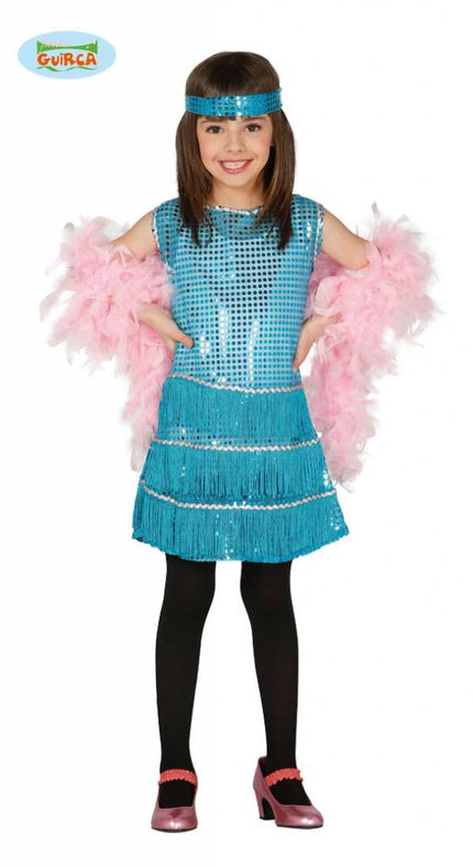 Feestbazaar Flapper kostuum meisje blauw